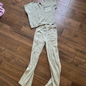 Sincerely Jules knit sage green lounge set